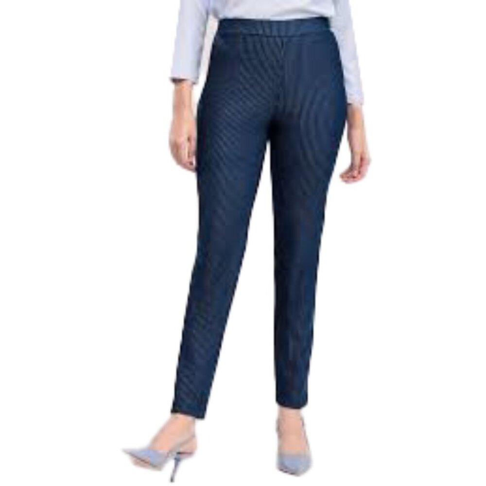 W by Worth Blue Checkered Plaid Ankle Trousers